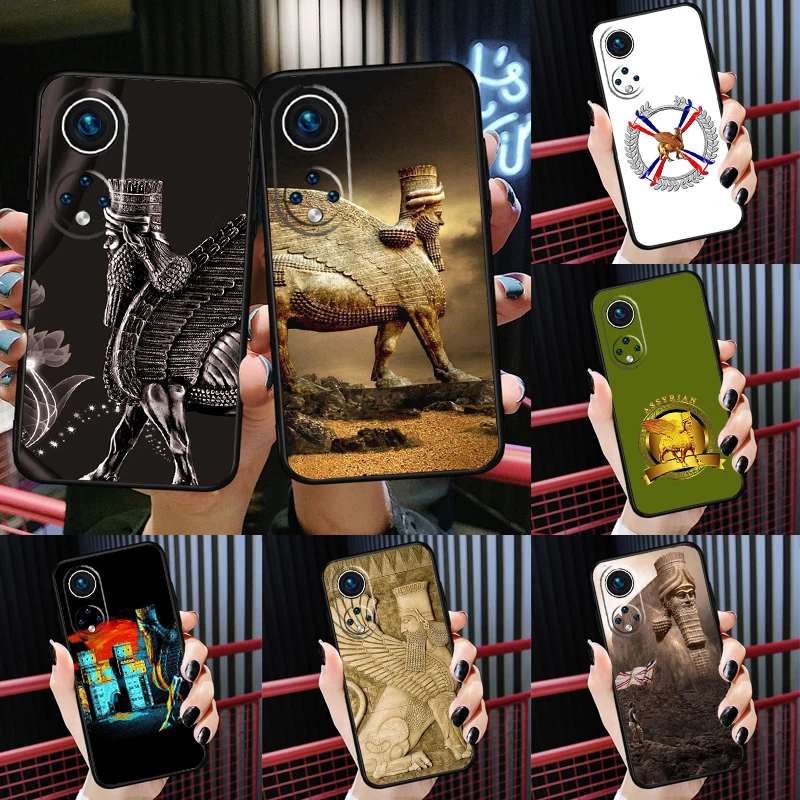 

Lamassu Assyrian Winged Bull Case For Huawei Honor 50 P50 P30 Pro P40 P20 Lite Nova 5T P Smart Z 2019 2021 Cover Coque