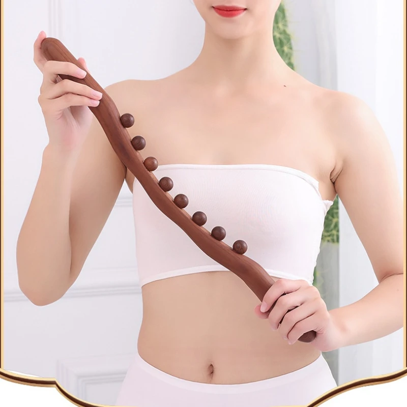 Carbonized Rolling Stick Beech Wood Massage Stick Body General Beauty Salon Scraping Back Tendon Body Massager