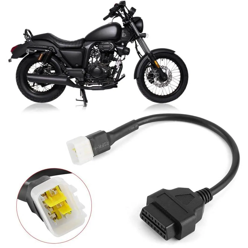 

1Pcs Brand New Diagnostics 6 Pin to OBD2 16 Pin Adaptor Cable for Benelli Motorcycle Fault Detection Connector For DELPHI ECU