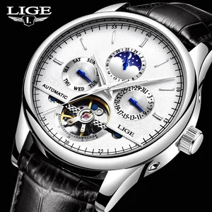 LIGE Luxury Men Watch Tourbillon Mechanical Wristwatch Hand Wind Stainless Steel Fashion Waterproof  in India