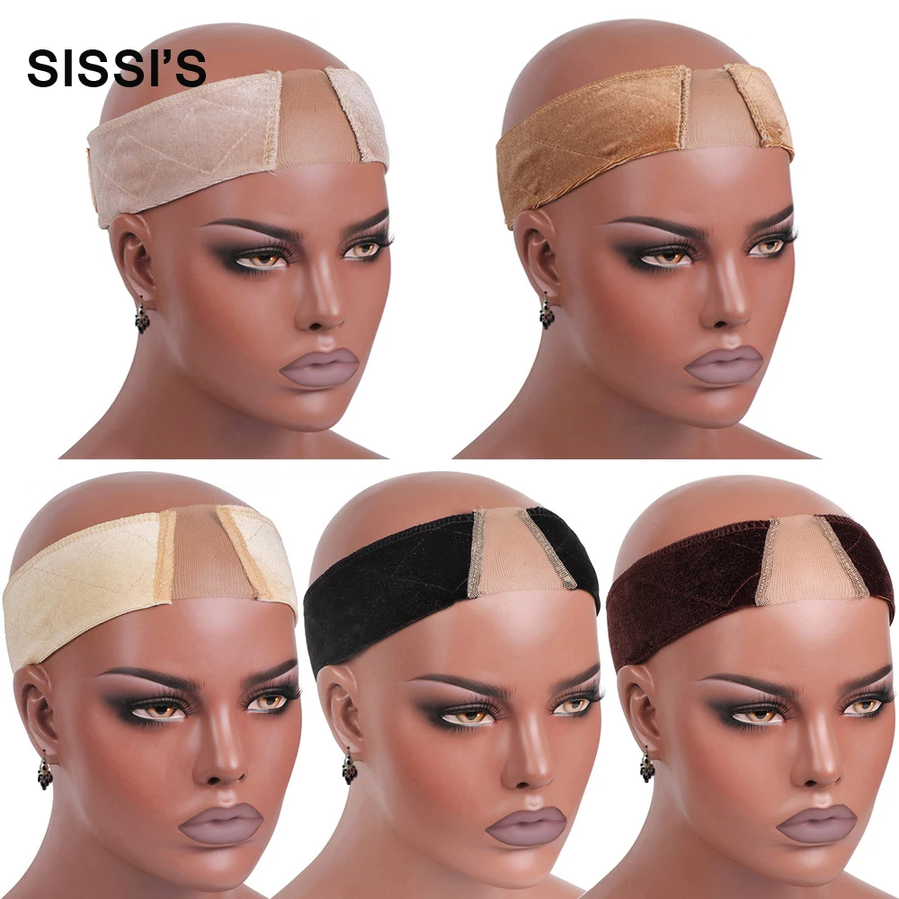 

Бархатные кружевные захваты для парика, удобная регулируемая повязка для парика, Нескользящие аксессуары для волос, 6 цветов