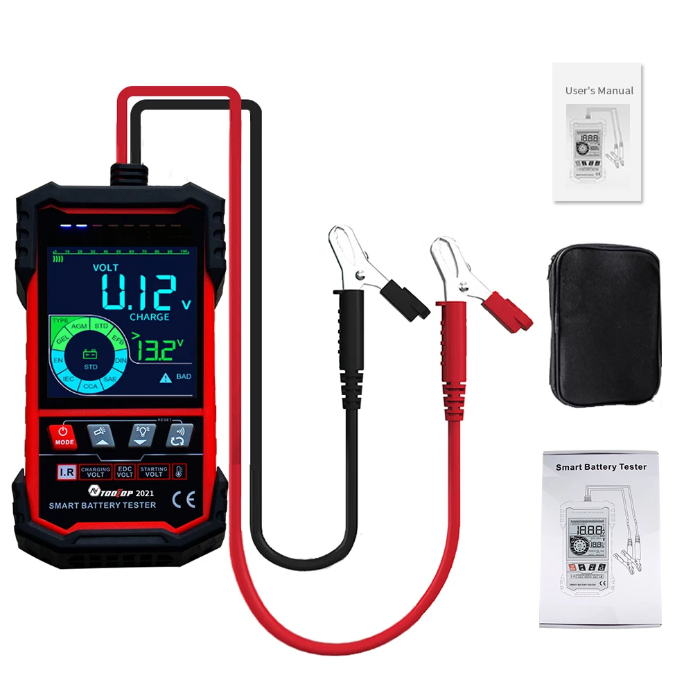 

ET2202 Car Battery Tester 12V 100-1999CCA Lead Acid Battery Analyzer Cranking Test Charging Test Diagnostic Tool