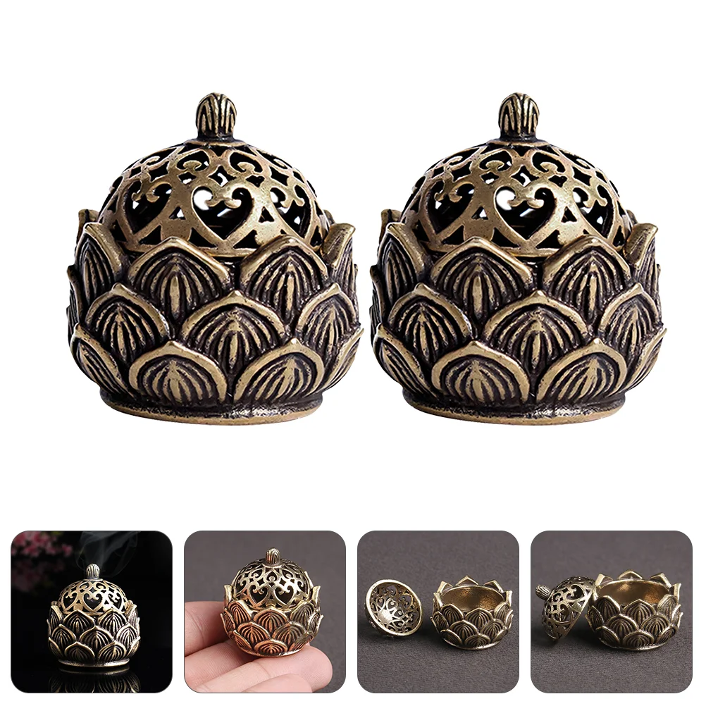 

Burner Censer Holder Copper Mini Holders Ash Bowl Sticks Lotus Cone Stick Aroma Ornament Coil Trays Aromatherapy Furnace Desktop