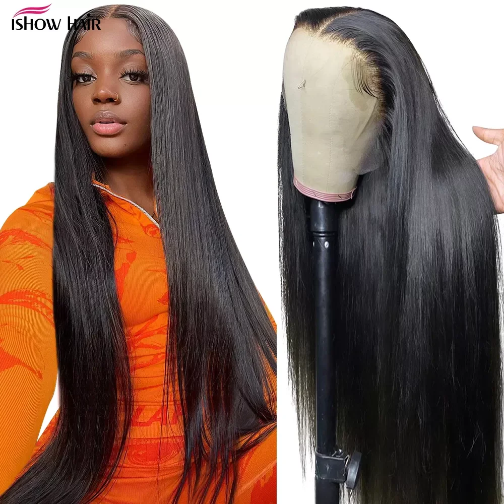 Ishow 30inch 13x6 HD Lace Frontal Wig 250 Density Human Hair Wig For Women Bone Straight 13x4 Lace Front Wigs On Sale Clearance