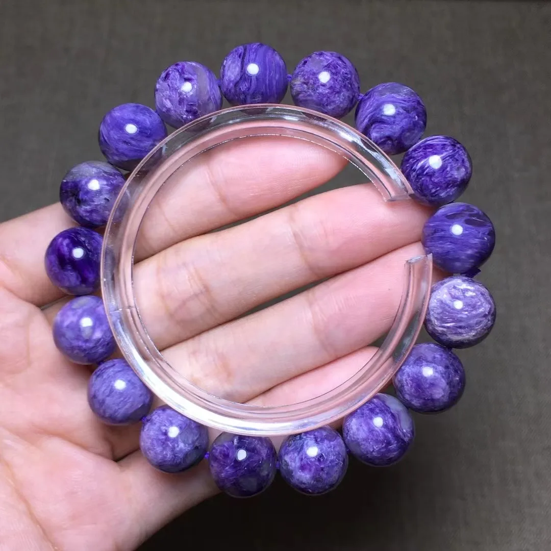 

12mm Natural Charoite Bracelet For Women Lady Men Wealth Gift Healing Purple Crystal Strands Beads Stone Gemstone Jewelry AAAAA