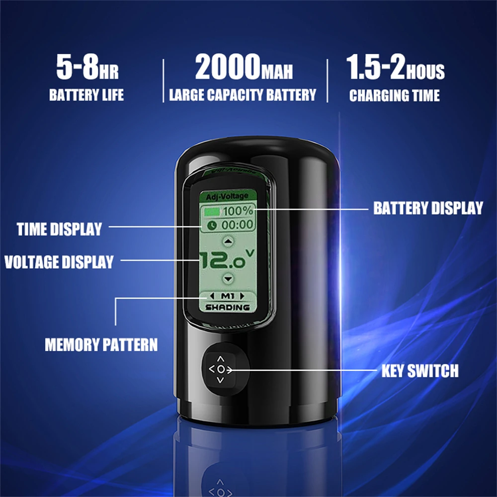 YILONG Беспроводная тату-машинка вращающийся аккумулятор ручка бесщеточный