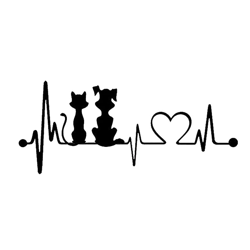 

Креативная наклейка в виде собаки и кота, фотография, наклейка для ноутбука, мотоцикла, автомобильные аксессуары, украшение из ПВХ, 19 см * 8 см