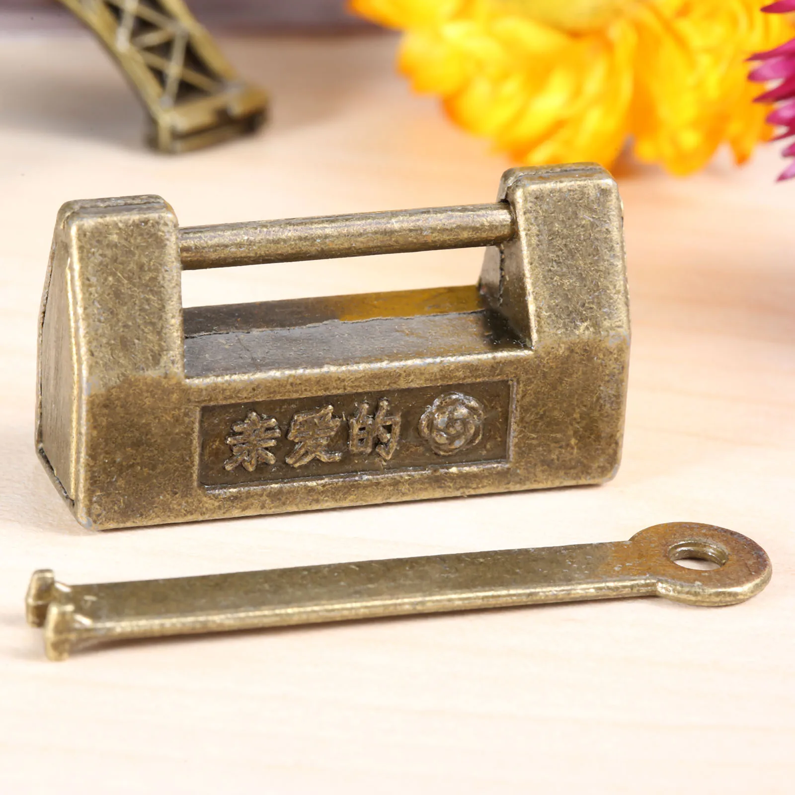 Винтажный античный китайский старый замок DRELD 33x1 8 мм, стандартный навесной замок для чемоданов, ящиков, шкафов с ключом