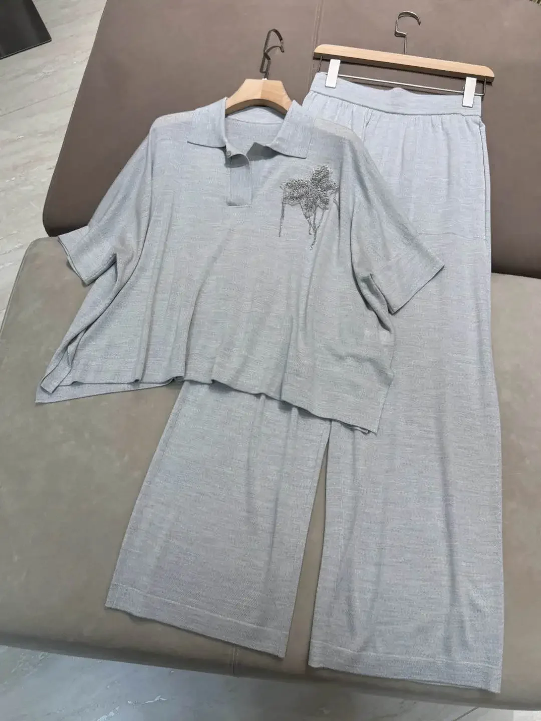 Женский комплект COZOK топ и брюки из шерсти с шелком