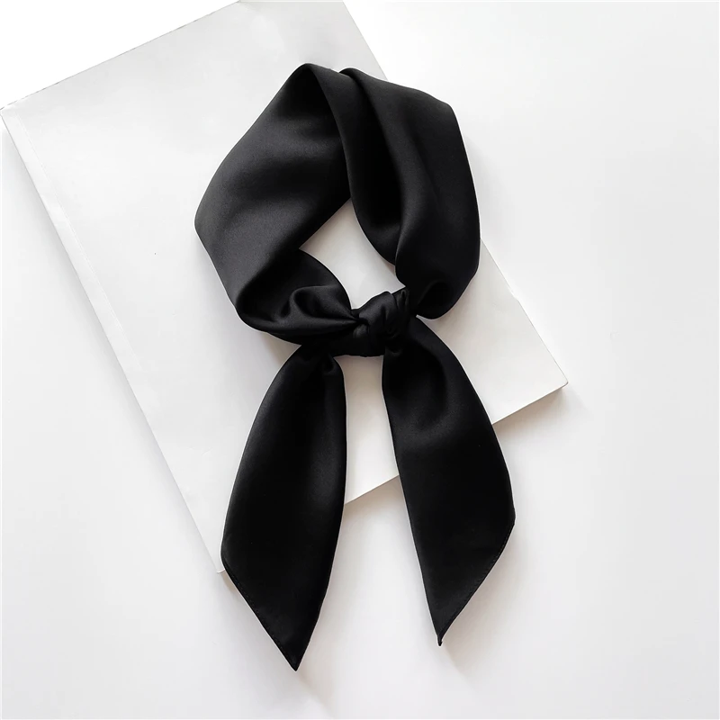 2022 популярный Шелковый атласный шарф женский однотонный 70 см галстук на шею