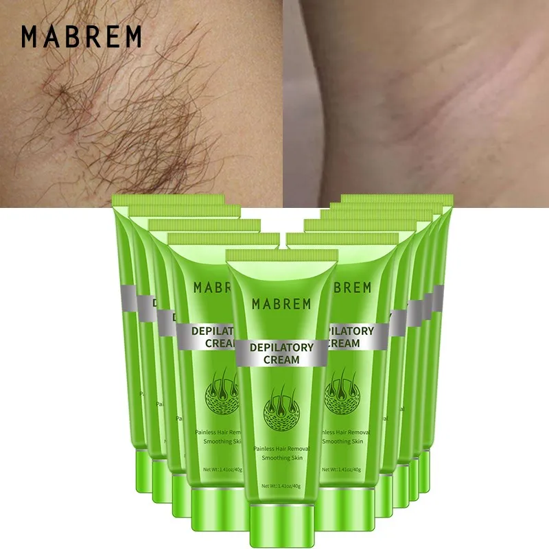 10PCS Hair Removal Cream Painless Hair Remover For Armpit Legs and Arms Skin Care Body Care Depilatory Cream For Men Women 40g