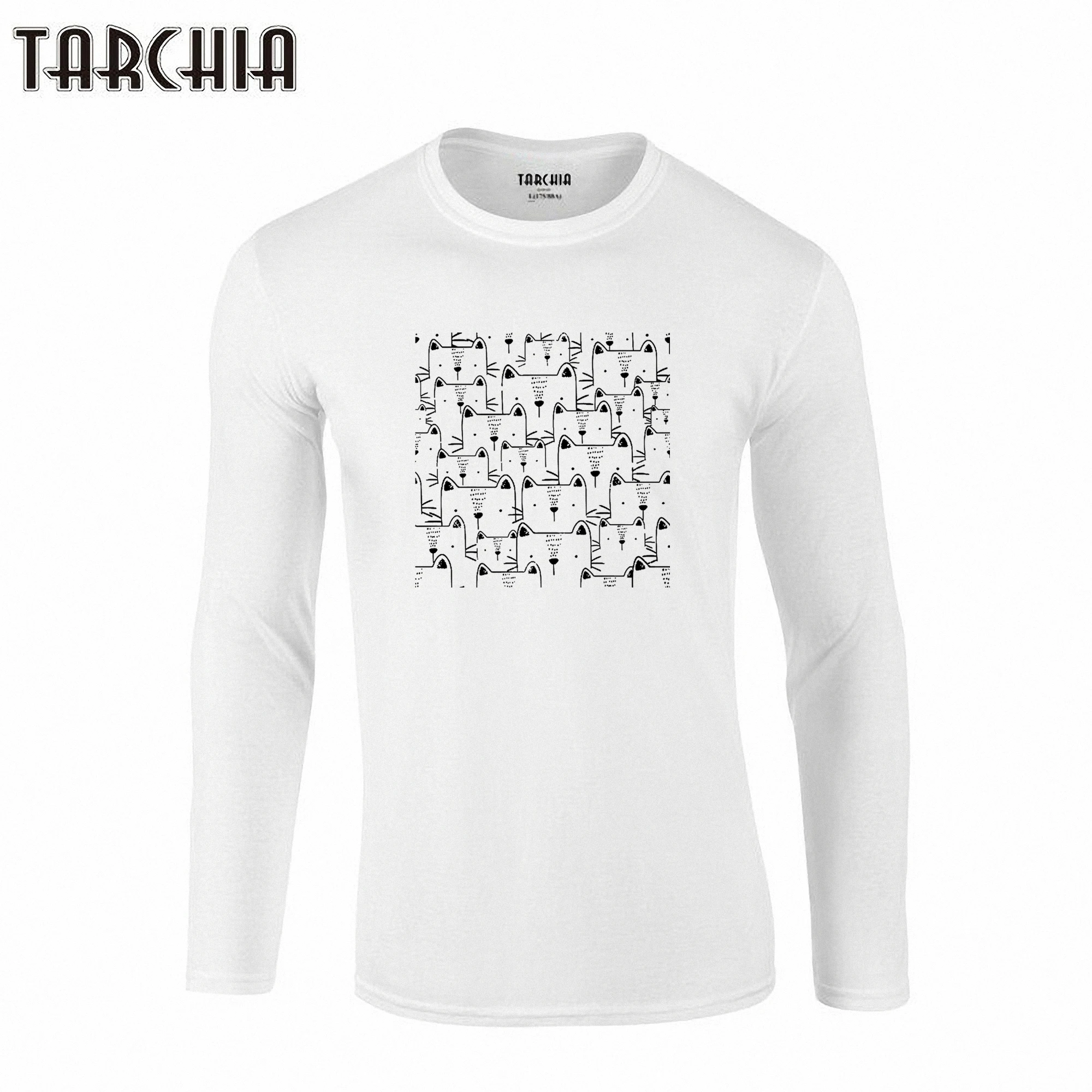 

Футболка TARCHIA мужская оверсайз с длинным рукавом, 100% хлопок, 2023