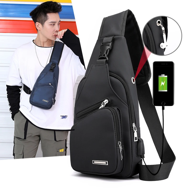 

Business Men's Chest Bag Shoulder Messenger Bag Casual Canvas Travel Bag Waist Bag Multifunctional Waterproof Storage Bag