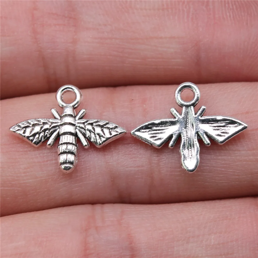 Фото 20 шт. 14x18 мм, 2 цвета: античное серебро и античная бронза, подвески-пчелы, аксессуары для изготовления украшений своими руками №5