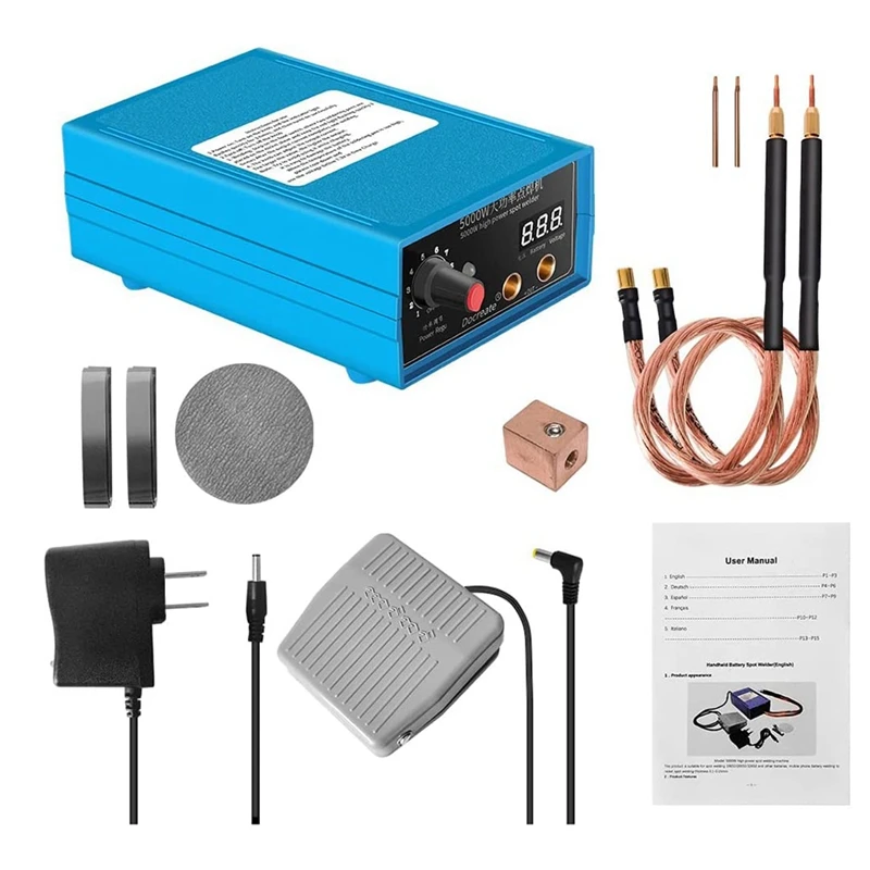 

Battery Spot Welder 5000W With 10 Output Adjust, Digital Display Welders For Sopts Welding 18650/26650/32650