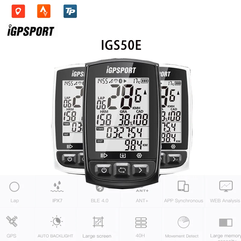 

New IGPSPORT IGS50E Waterproof IPX7 Bike Computer GPS ANT+ Wireless Speedometer with bluetooth4.0