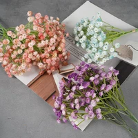 artificial gypsophila dried flower small peony branch plastic bouquet birthday holiday gift vase decor background home supply