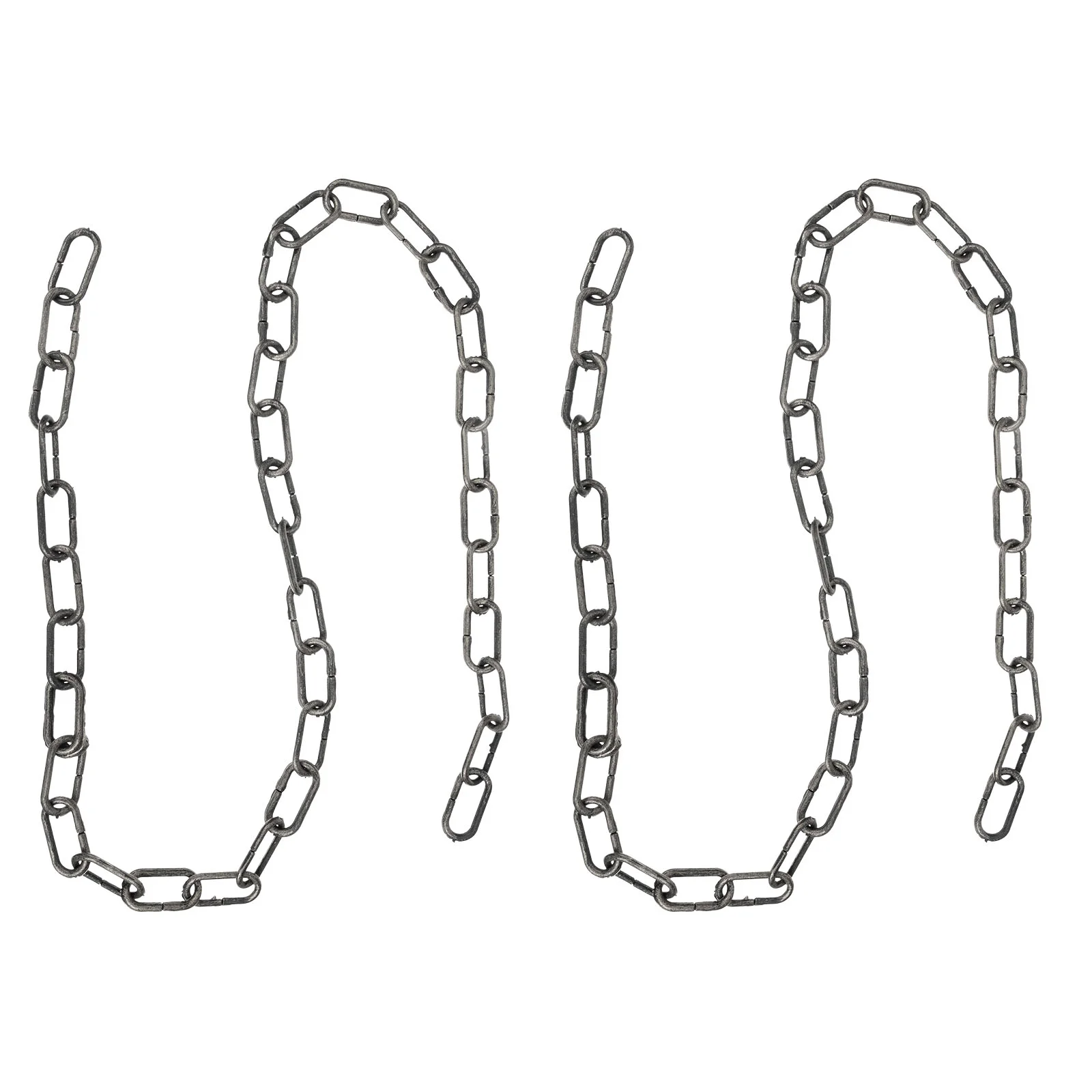

2 Pcs Simulated Iron Chain Prisoner Chains Halloween Fetters Supply Fake Barrier Costumes Kids Plastic Prop Chew Toys Handcuffs