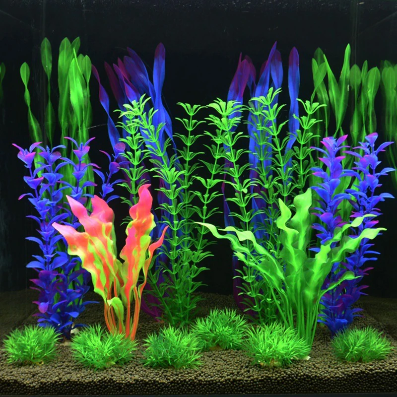

Artificial Aquatic Plant Grass Aquarium Decor Set PVC Environmental Plants Fish Tank Grass Flower Ornament Aquatic Accessories