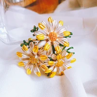 daisy enamel pin flower brooches for women jewelry fashion metal brooch scarf clip accessories