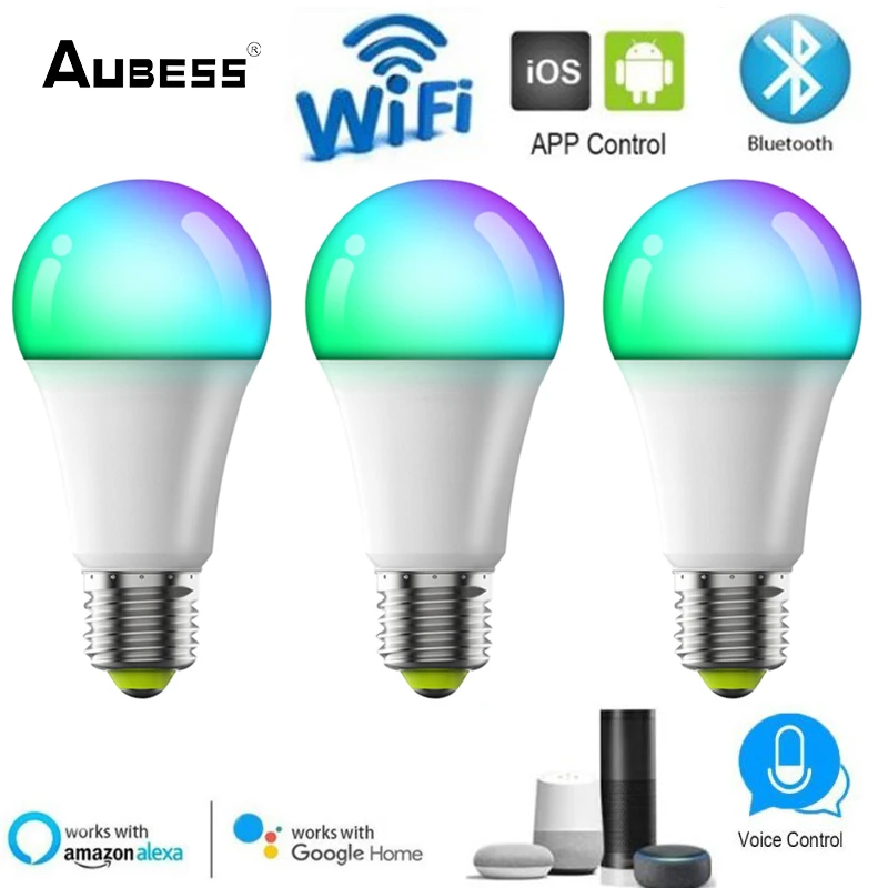 

Умная цветная светодиодная лампа с поддержкой Wi-Fi и Bluetooth