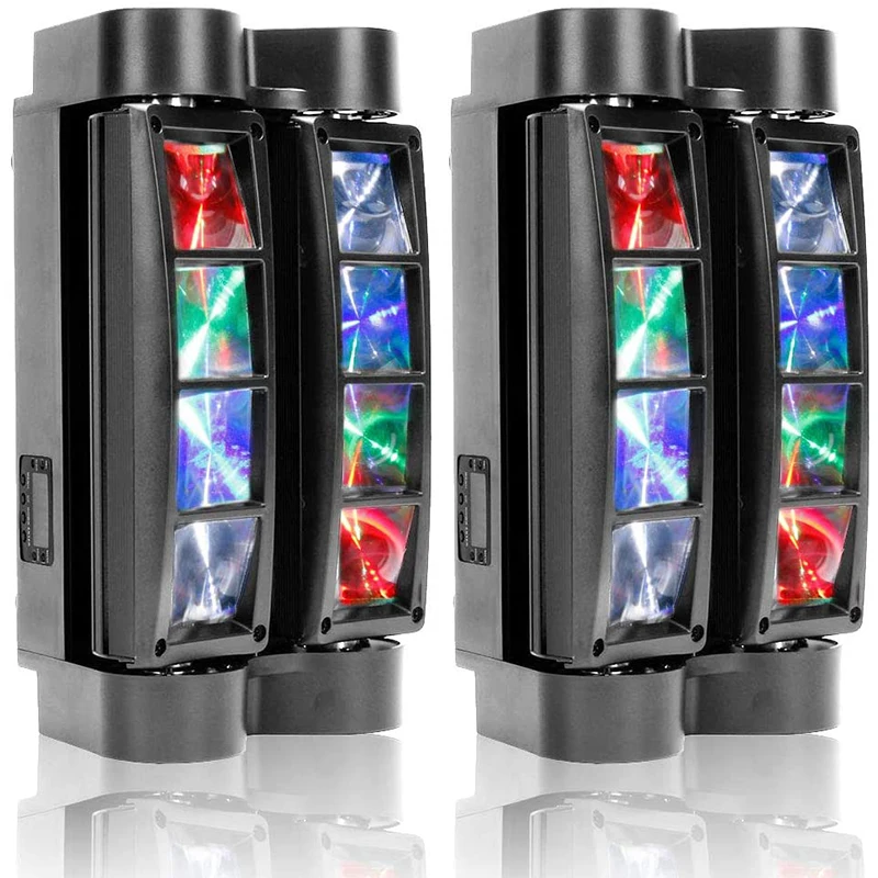 

Spider Moving Head Light 8x10W LEDs Beam DJ Lights RGBW Sound Activated and DMX-512 Control