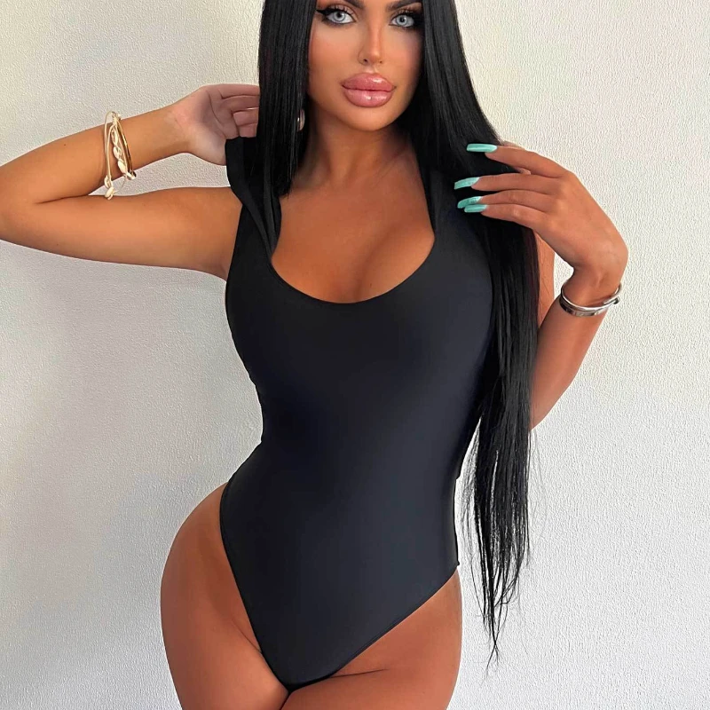 Лидер продаж Цельный купальник для женщин однотонное бикини с капюшоном и