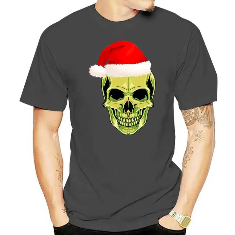 

Skeleton Skull Santa Hat Goth Halloween Christmas Mashup T Shirt New Mens Spring Summer Dress Short Sleeve Casual T Shirt