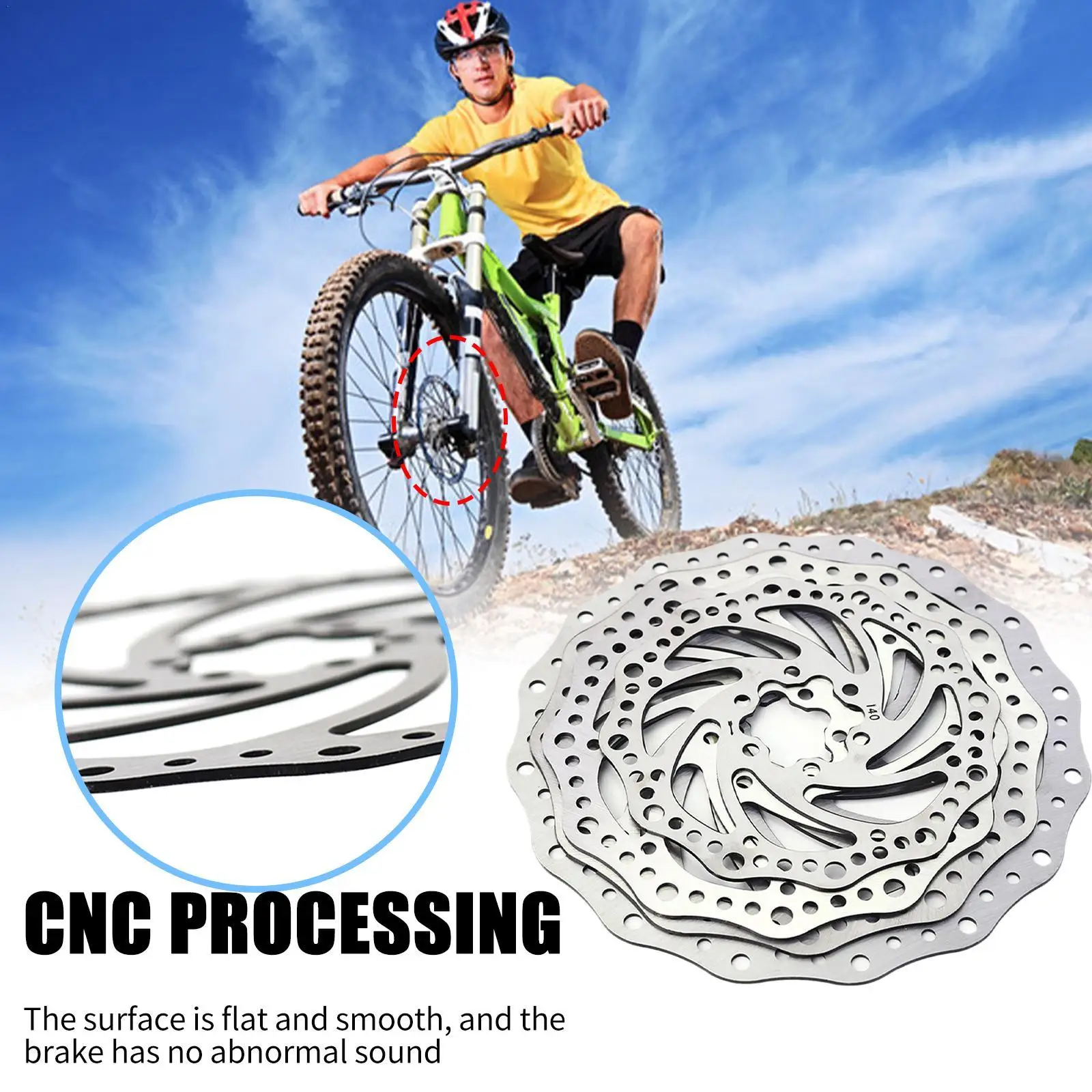 

Bicycle Disc Brake 140MM/160MM/180MM /203MM Steel Avid Bike Cassette Brake Disc Rotor With 6pcs Screw