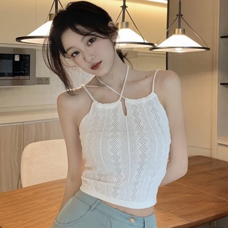 

Sexy Neck With Two Small Suspenders For Women In Summer Tank Top Women Couquette Aesthetic Clothes Edgy Clothes Y2k