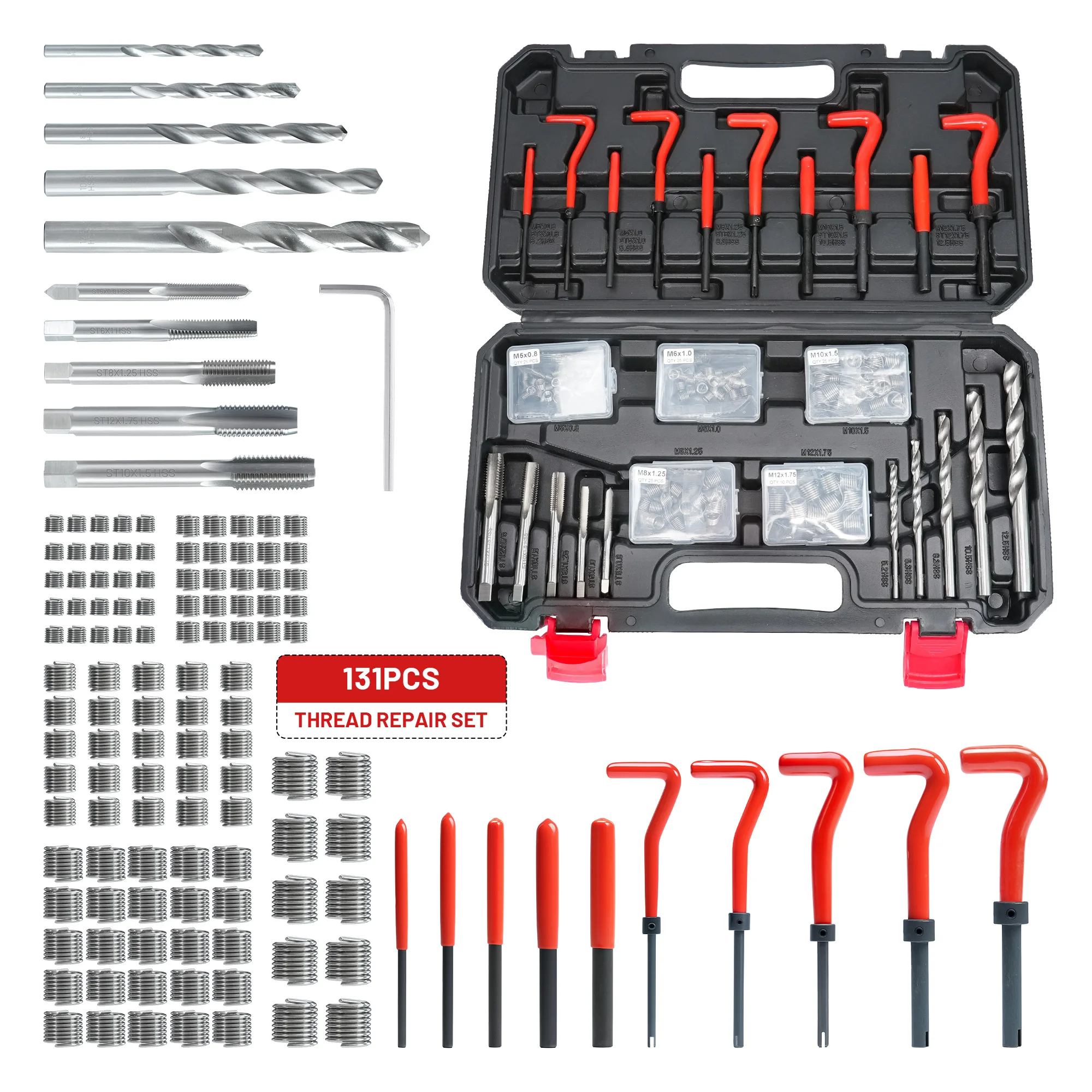 

EZARC Комплект для ремонта резьбы M5 M6 M8 M10 M12 131 шт