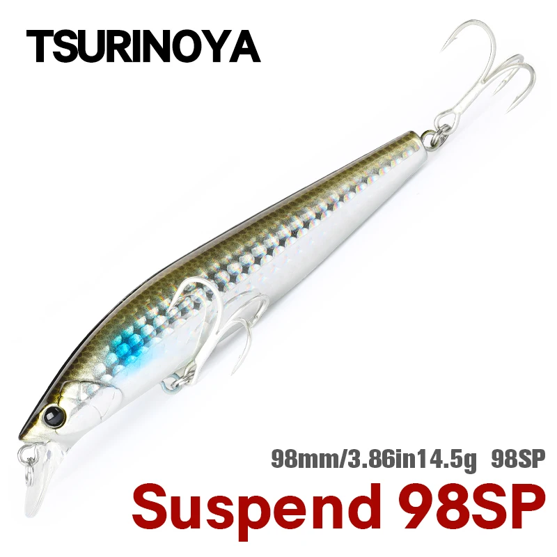TSURINOYA-señuelo de pesca suspendido 98SP, DW86 STINGER 98mm 14,5g, cebos duros artificiales de agua salada, lubina, tungsteno, Wobblers de peso