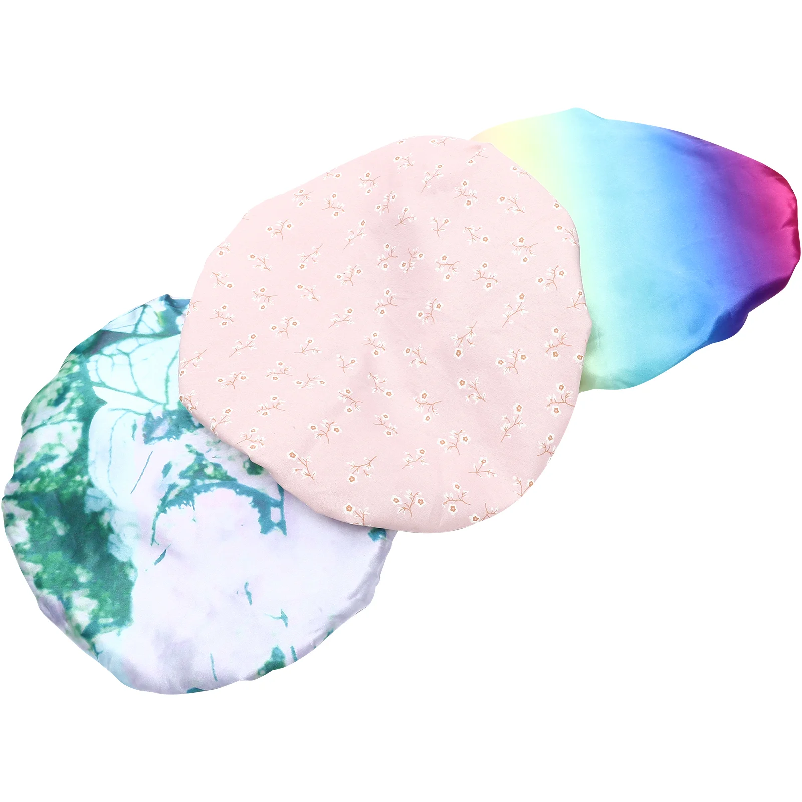 

3 Pcs Reusable Large Shower Cap For Women For Women For Hairs For Women Satin Hair Bonnet Hair Shower Fresh Powder Women Lined