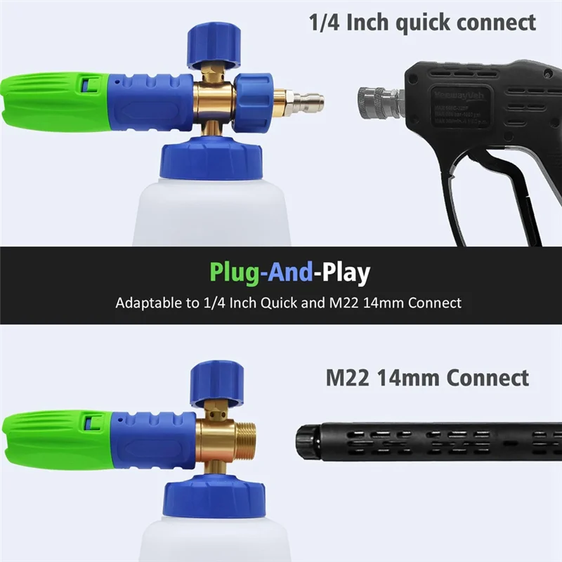 Фото WORTHOWN-Foam Cannon, насадка для снежной пены 1 л для Karcher K2 K3 K4 K5 K6 K7, автомобильный струйный распылитель пены для мойки высокого давления №3