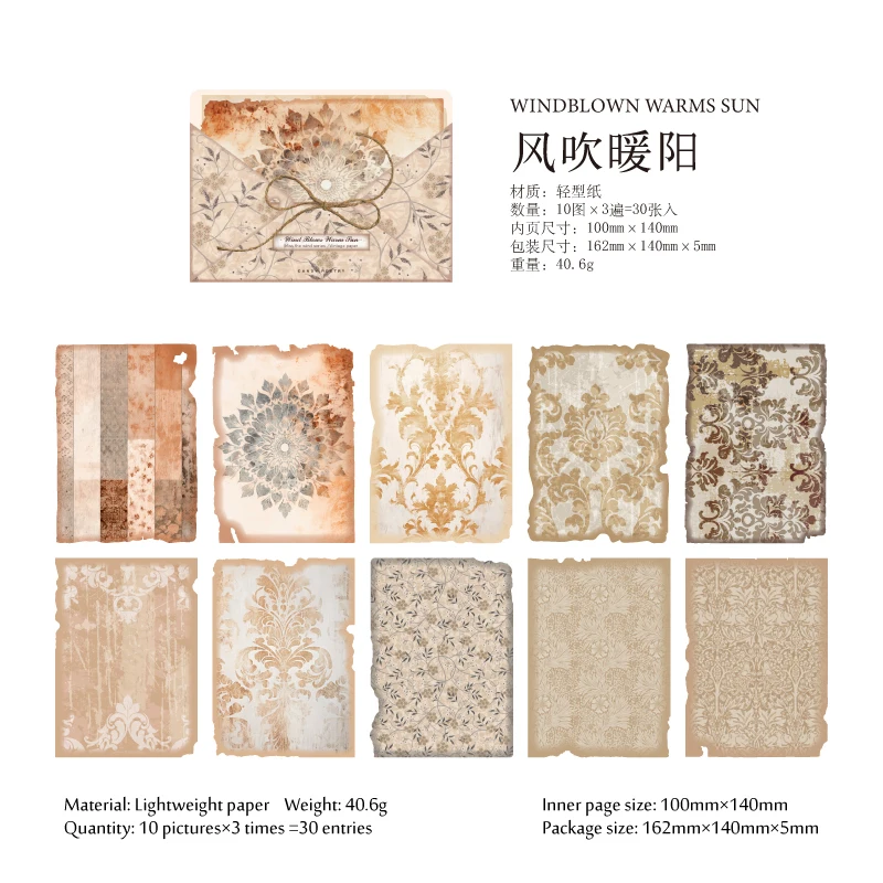 

30 шт. в упаковке, винтажный цветочный узор с растениями, декоративный материал, Ландшафтная Канцелярия, творческий журнал «сделай сам», коллаж, офисные канцелярские принадлежности