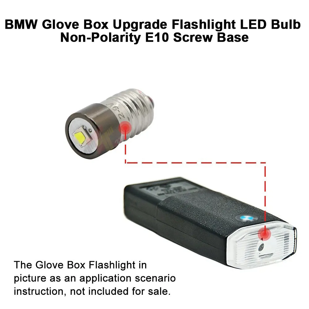 

Модернизированный фонарик BMW Glove Box, светодиодная лампа, неполярное винтовое основание E10