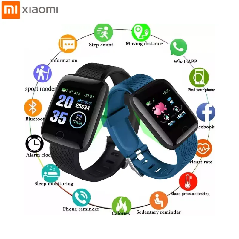 

XIAOMI Smart Watch 116plus Bluetooth Fitness Tracker Sports Watch Heart Rate Monitor Blood Pressure Smart Bracelet for Phone