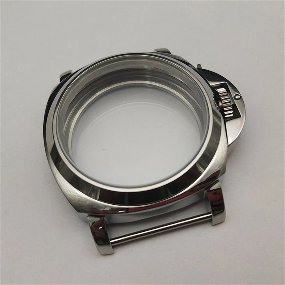 

New 44mm Watch Case Polished 316 Stainless Steel Mineral Glass Shell Cover for Eta 6497/6498 for ST36 Movement Watch Accessories