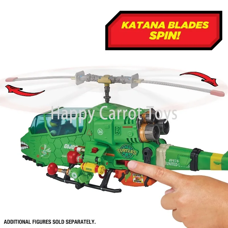 Фото Оригинальный набор Playmates Turtles X GI JOE: фигурка Черепашки-Вертолетщика 20 дюймов, секретная система вооружения Мутантов, детский игровой набор, игрушка №4