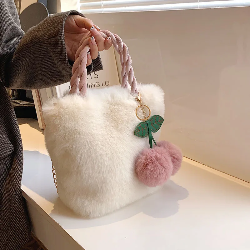

Fashion Small Furry Handbags for Women Bag Plush Tote Bag Clutch Bolso Mujer Purses Wholesale сумка Cute Purse