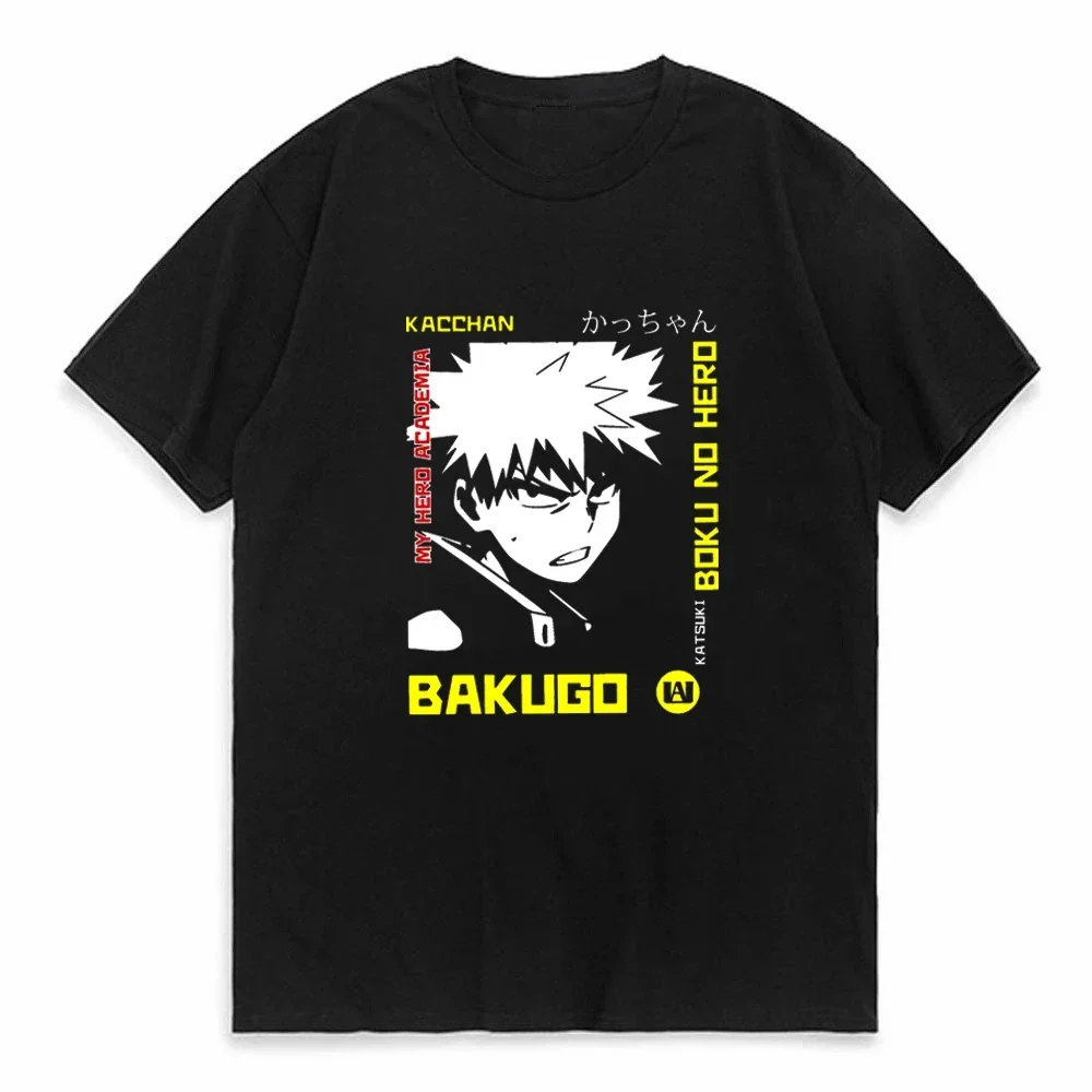 Смешная футболка с аниме Katsuki Bakugo Мужская Летняя Повседневная коротким рукавом
