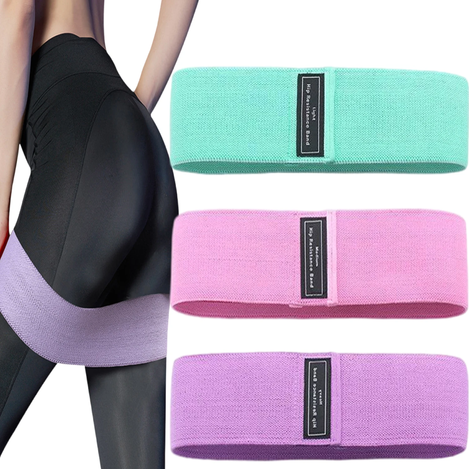 

Elastic Resistance Bands,Cotton Fabric Exercise Bands,Shaping Workout Stretching Assistance Spring Bands for Yoga,Hips,Leg,Thigh