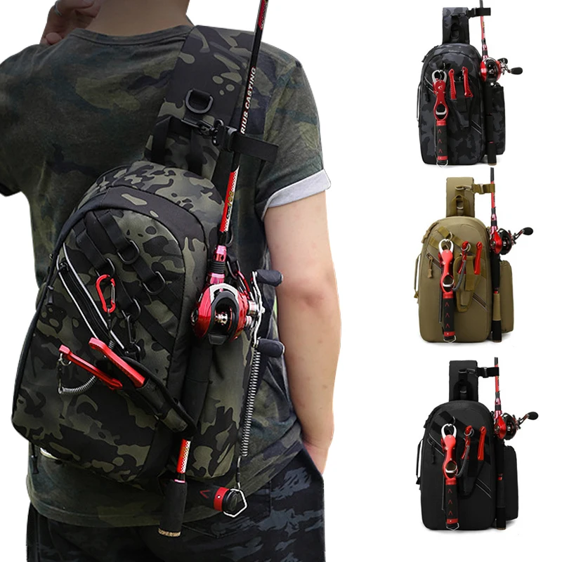 

Fishing Tackle Storage Bag Waterproof Fishing Sling Backpack Multifunctional Fishing Gear Bag Fishing Accessories Organizer