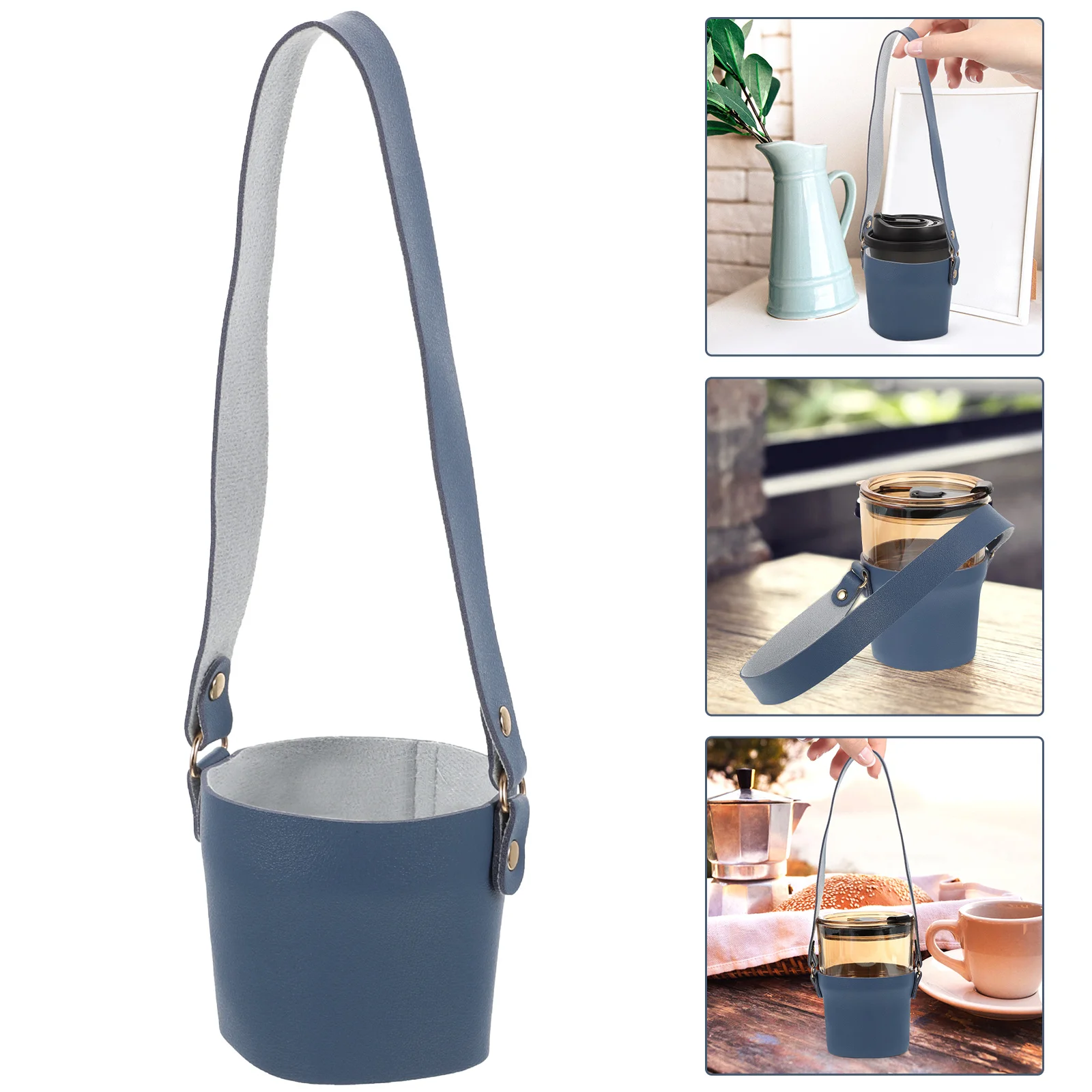 

Milk Tea Cup Set Cup Carriers Drinks Drink Cup Holder Handheld Bottle Storage Bag Pu Hot Cup Sleeves Travel