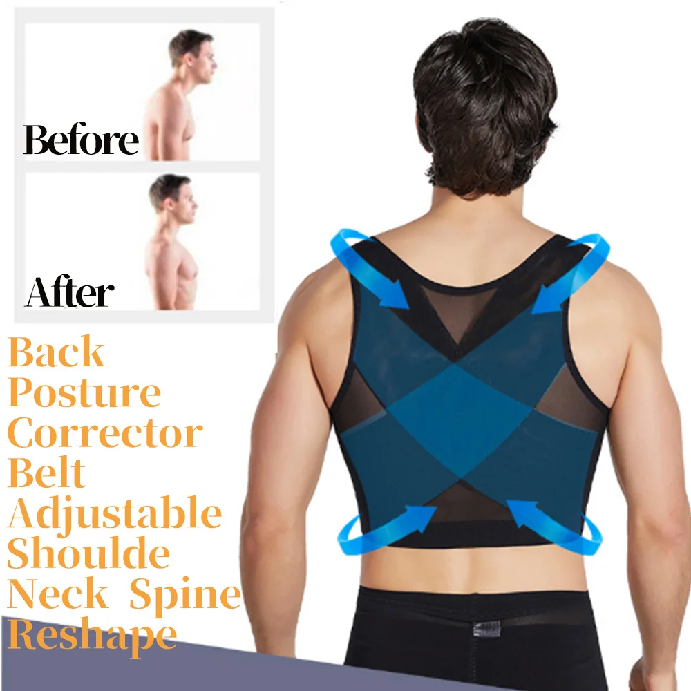 Men Gynecomastia Shaper Vest Slimming Chest Control Boobs Shapewear Firm Girdles Hook Corrector Compression Shirt Corset Tops