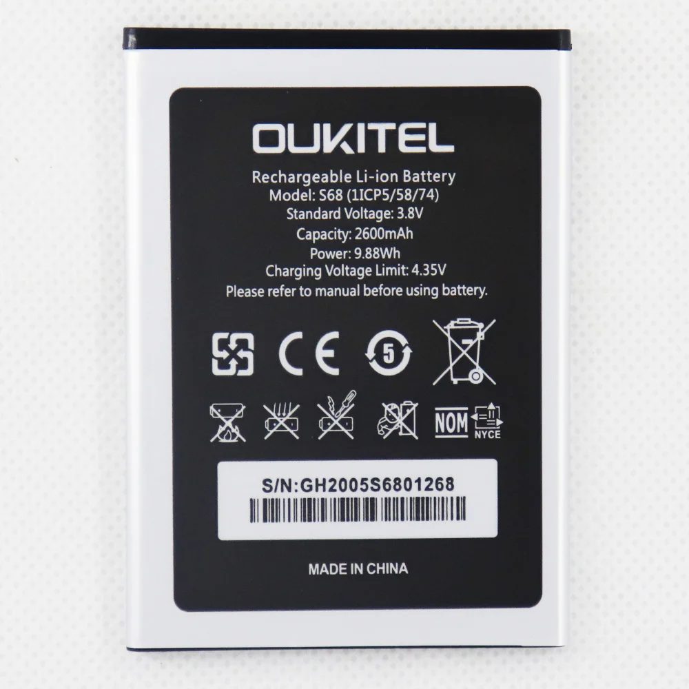 Оригинальный аккумулятор 2022 мАч для OUKITEL S68 / C16 Pro мобильный телефон 2600 год |