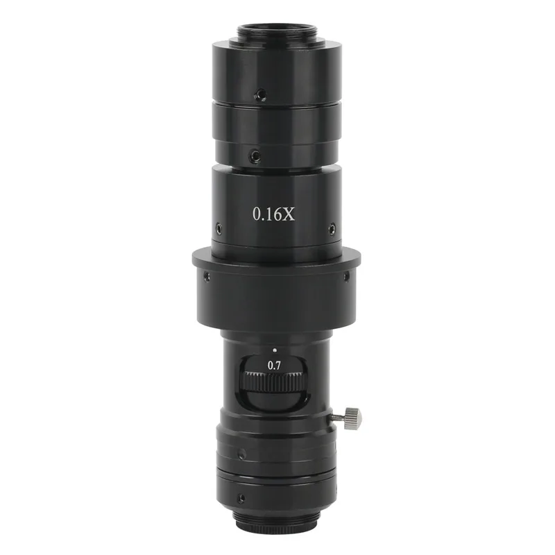 

12-80X High Definition Glass 0.7-4.5X Zoom Microscope Monocular Lens Optical Magnifier For HDMI VGA USB Video Camera