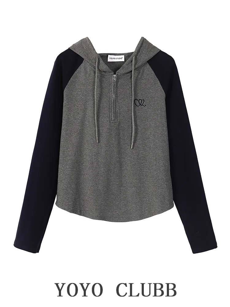 Yoyo Clubb Design Sense толстовка с капюшоном на молнии осенний топ больших размеров в