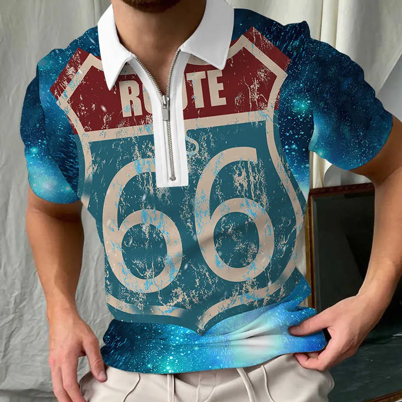 Летняя рубашка-поло на молнии в новом стиле Мужская высококачественная