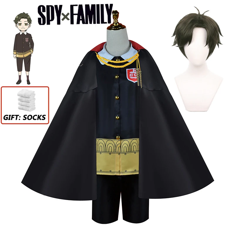 

Костюм для косплея Дамиан Десмонд из аниме «Шпион х», накидка с париком и школьной накидкой, школьная форма для мужчин и детей